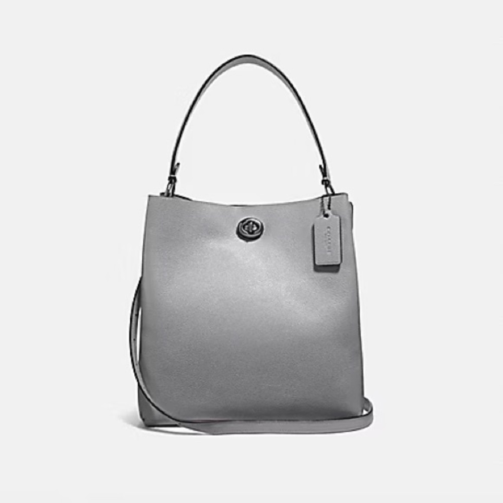 Coach Gray Leather Shoulder Bag